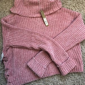 Lauren Conrad Velvet pink sweater